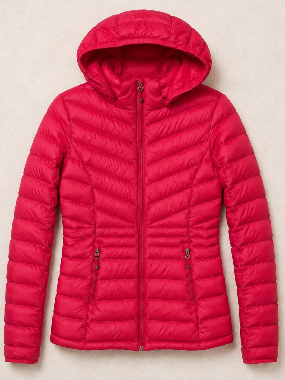 Paradox Packable Duck Down Hooded Puffer Jacket Pink L